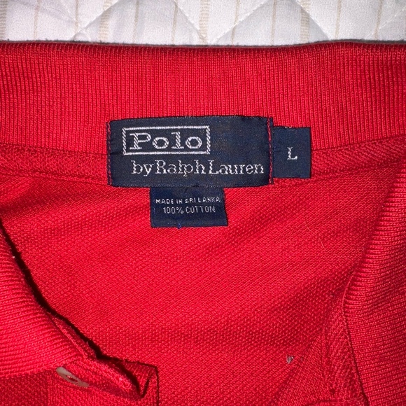 Polo Ralph Lauren Red Big Pony Polo Shirt Size L Navy #3 Sleeve USA Classic Fit - Picture 3 of 7